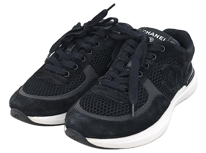 Chanel Mesh-Tennis-Sneaker Schwarz