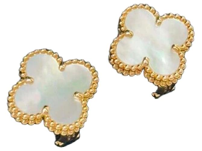 Van Cleef & Arpels Vintage Alhambra Earrings, YG, Multiple colors 