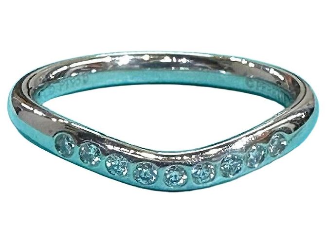 Tiffany & Co Tiffany Platinum Elsa Peretti Ring Blau
