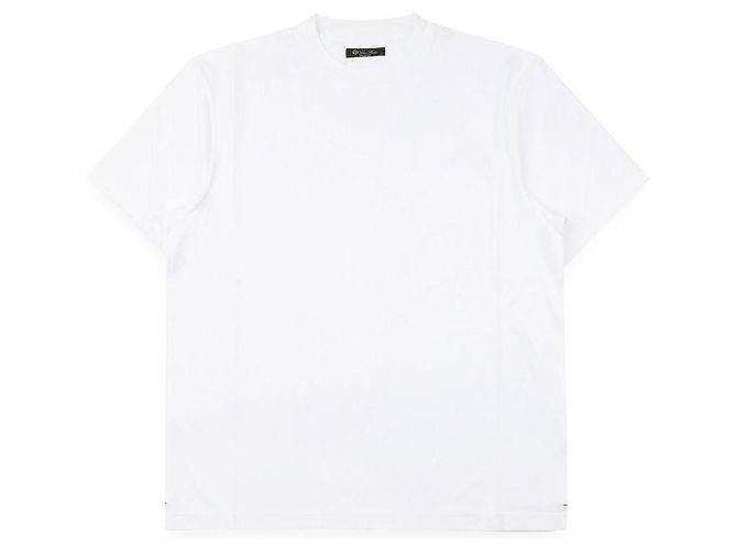 Loro Piana Basic Baumwoll-T-Shirt mit kurzen Ärmeln (White)