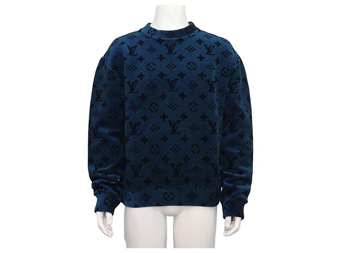 Louis Vuitton Iridescent Monogram Jacquard Strick-Sweatshirt Schwarz