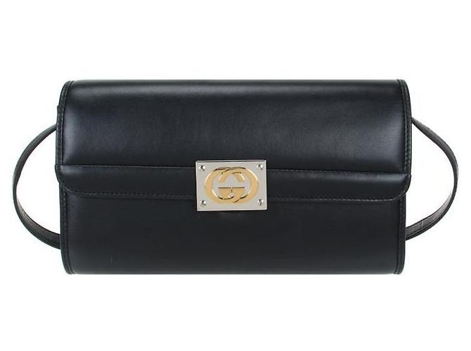 Gucci Borsa a spalla piccola doppia interlocking stamp : Nero