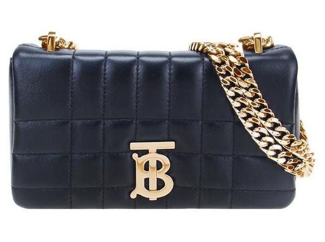 Burberry Mini mala de rodinhas em couro acolchoado Preto