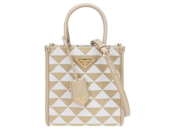 Prada Mini borsa in tessuto con simbolo ricamato OOM Arancione