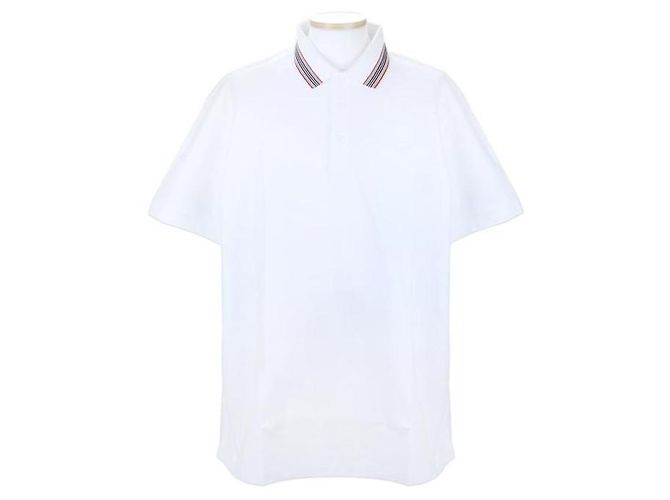 Burberry Polo de piqué de algodón con cuello a rayas Plata
