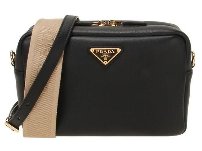 Prada Soft Leather Shoulder Bag Black