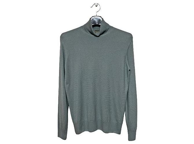 Loro Piana Cashmere Turtleneck Light Blue stamp: Brown