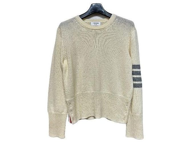 Thom Browne White Diagonal Arm Band Wool Knit