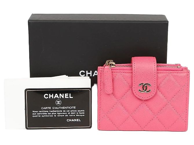 Chanel Caviar Classic Double Zip Card Wallet Black