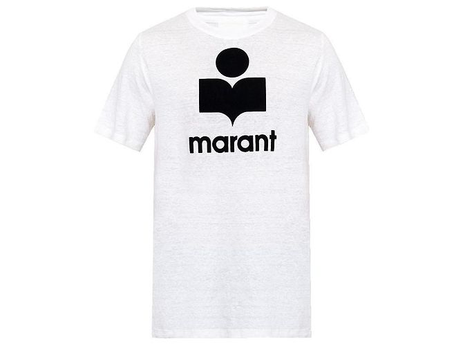 Isabel Marant KARMAN Leinen-T-Shirt White Mehrfarben