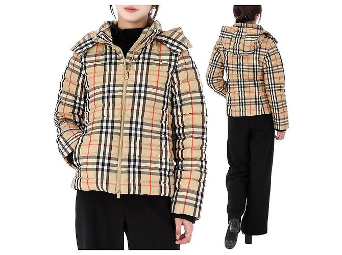 Burberry Houndstooth Pattern Hooded Down Jacket Adult Size Multiple colors