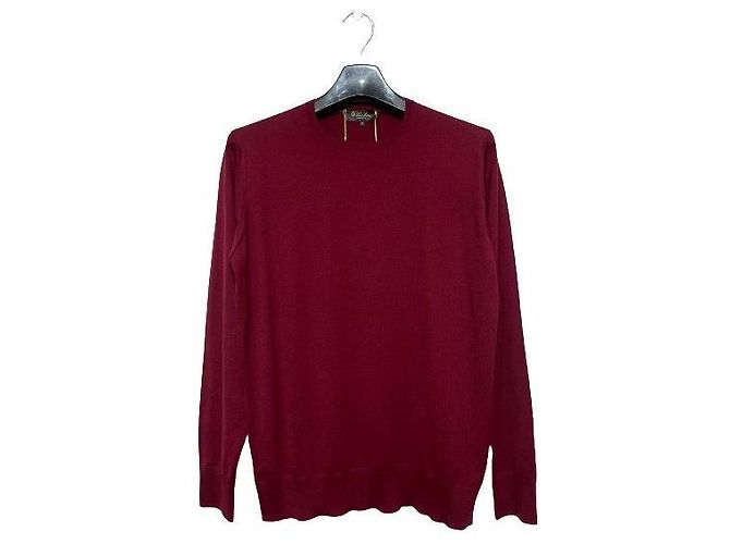 Loro Piana Roter Rundstrick Pullover Herren