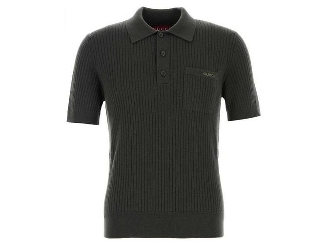 Gucci Kaschmir- Polohemd in Rippstrick Grün