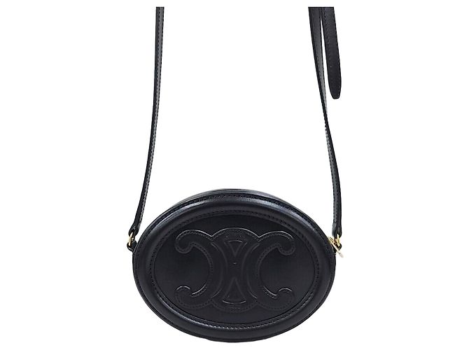 Céline Borsa a tracolla Cuir Triopé Oval Pearl Nero