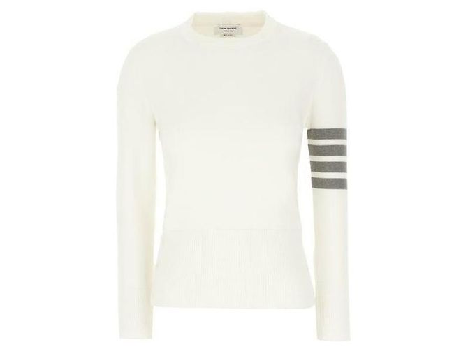 Thom Browne Milano-Strick mit Four Bar Streifen Weiß