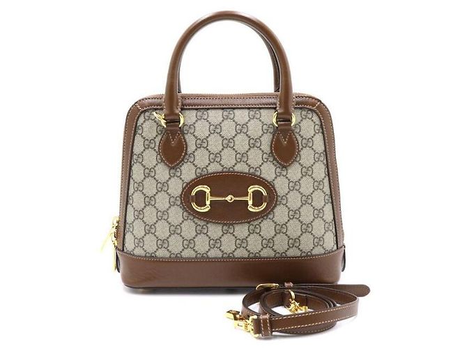 Horsebit 1955 Gucci Picca borsa con manico e morsetto Marrone