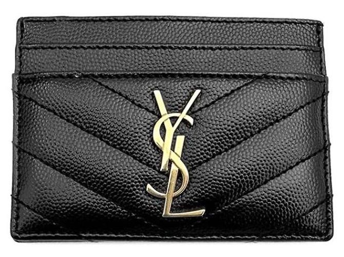 Saint Laurent Monogram Kartenetui Schwarz 