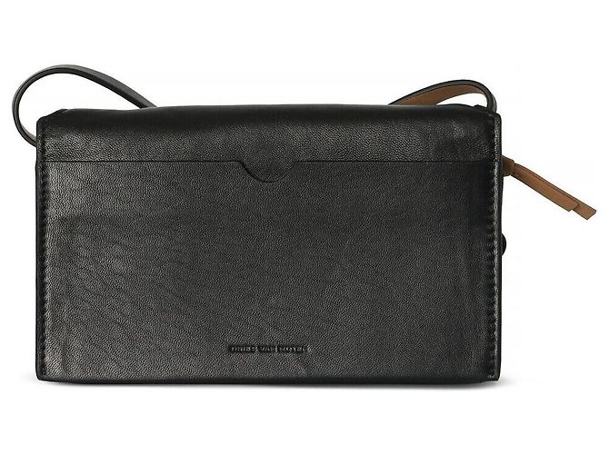 Pochette en cuir à sangle Dries Van Noten Black Noir