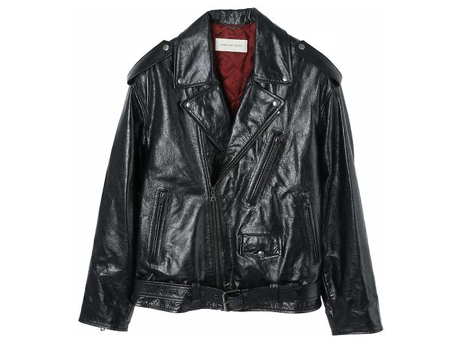 Dries Van Noten Leather Biker Jacket Black