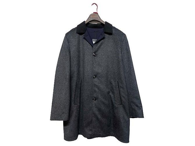 Kiton Wendbarer Kaschmir-Mantel Schwarz