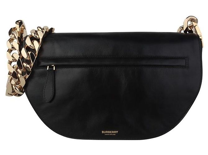 Burberry Borsa Olivier Medium in lambskin Nero