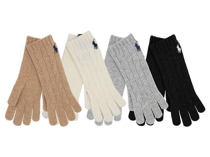 Ralph Lauren Conjunto de Luvas de Tricô com Tranças Pony Multicor