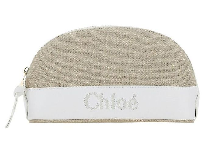 Chloé Pochette brodée logo SENSE Blanc