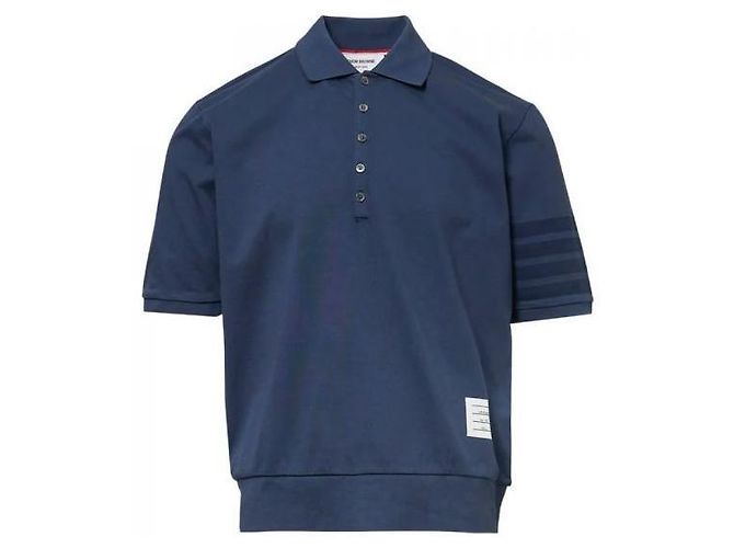 Thom Browne Überfärbtes Jersey- Polohemd Blau 
