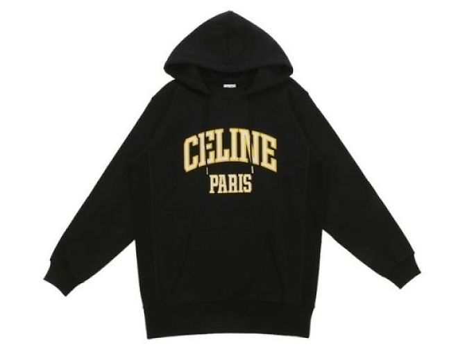 Céline Sweat à capuche oversized en molleton de coton Doré