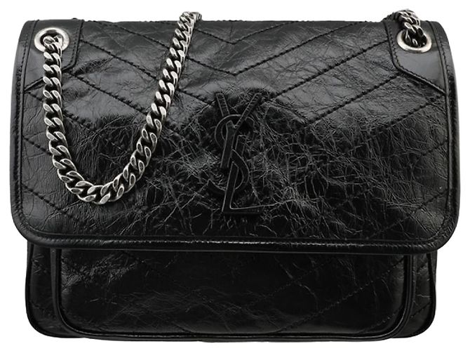 Saint Laurent Borsa a spalla con catena media Nera Nero