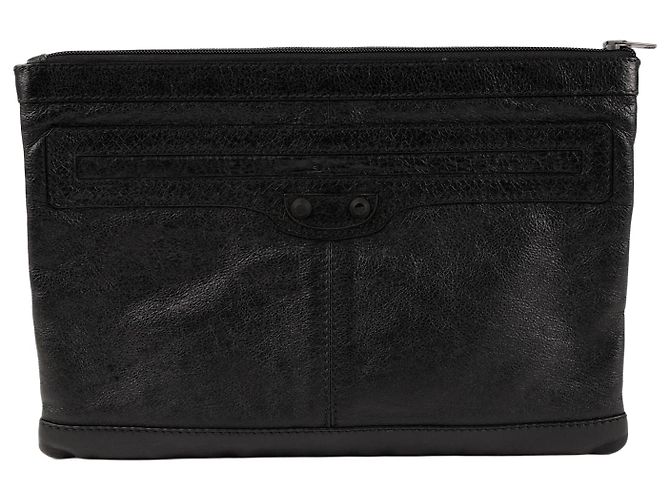 Balenciaga Classic Clip Clutch Schwarz