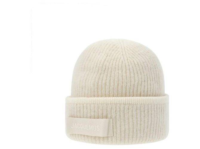 Jacquemus Le Bonnet Gros Grain Logo Beanie Branco