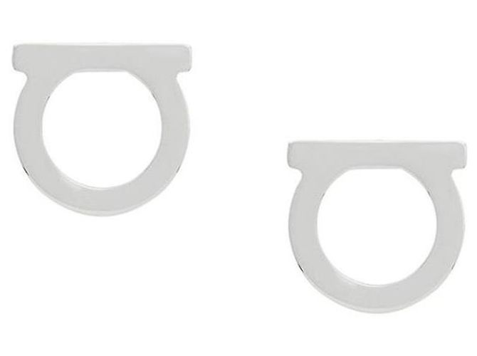 Salvatore Ferragamo Orecchini Logo Gancini Silver Argento