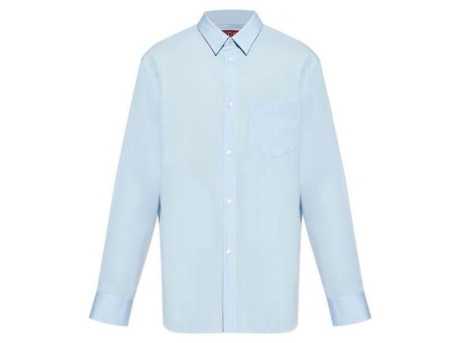 Gucci Camicia in popeline di cotone stampata Bianco