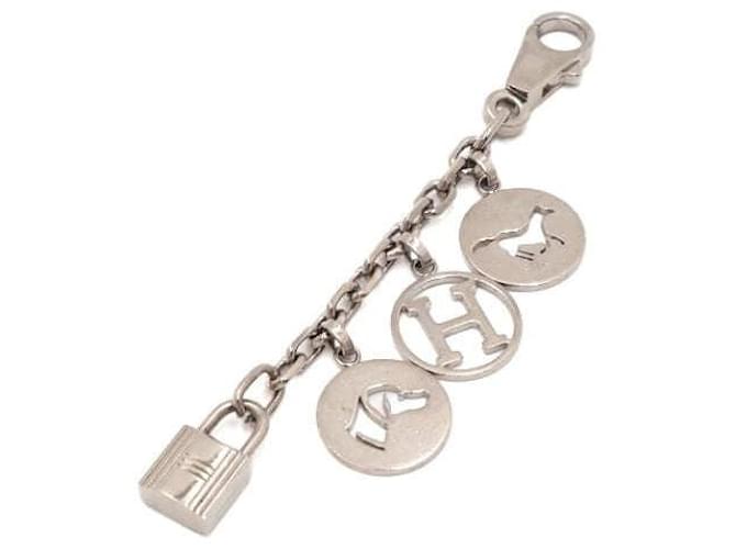 Hermès Silver Amulet Chain Bag Charm and Keyring Olga White 