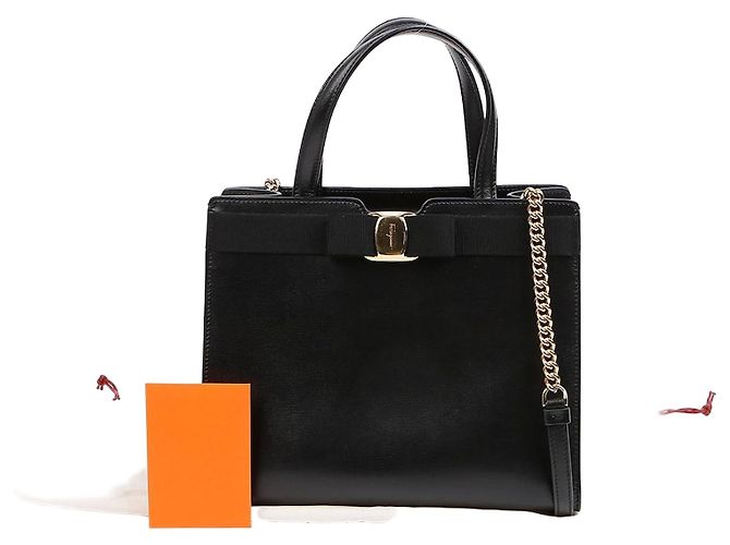 Salvatore Ferragamo Medium Top Handle Bag Black