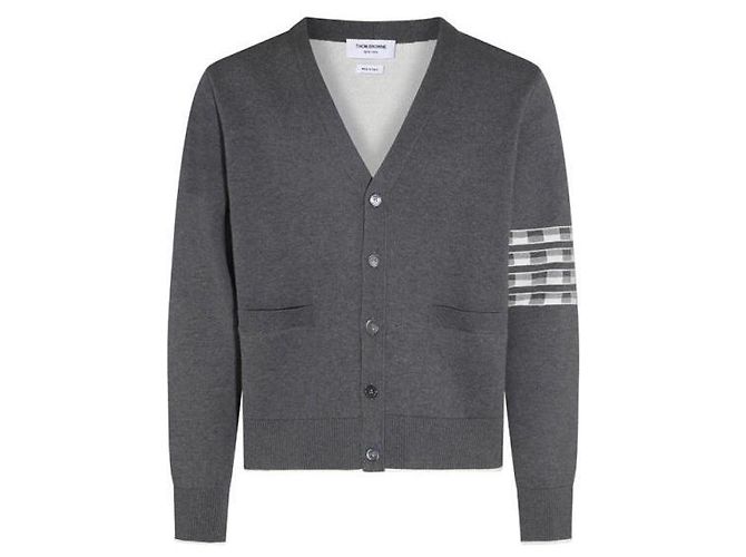 Thom Browne Stripe Hector Jacquard Cardigan stamp