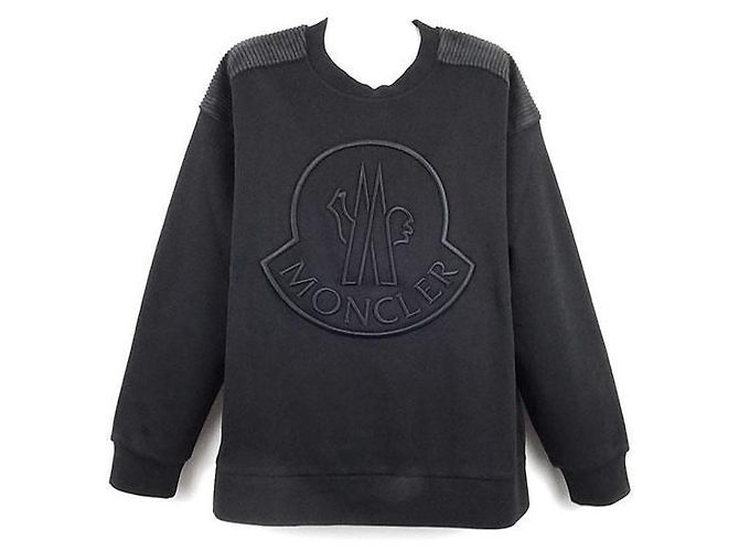 Moncler Sweatshirt mit besticktem Logo Schwarz 