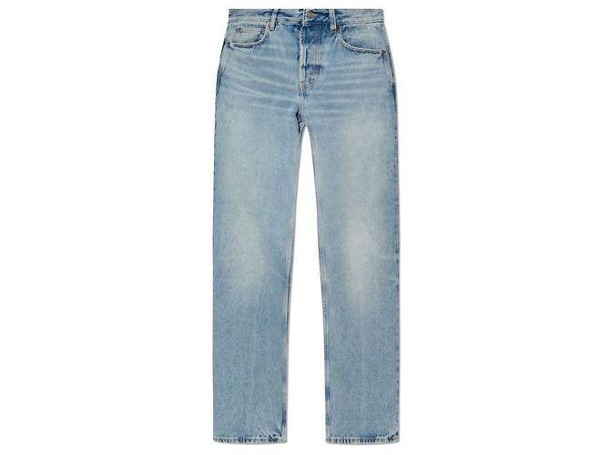 Saint Laurent Vaqueros de tiro bajo en denim azul
