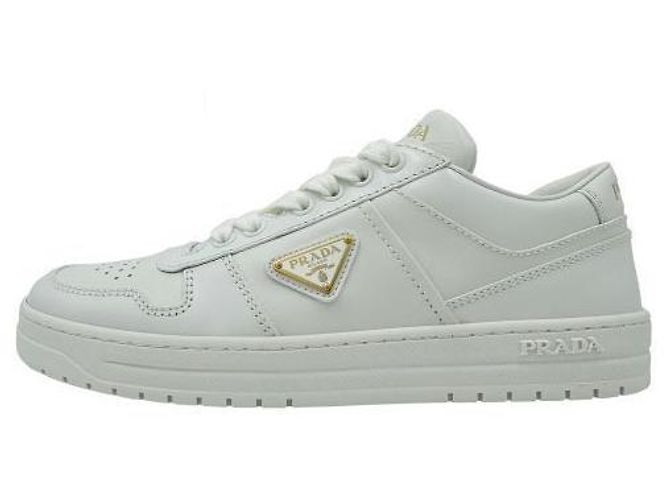 Prada Downtown Leder-Sneaker Weiß