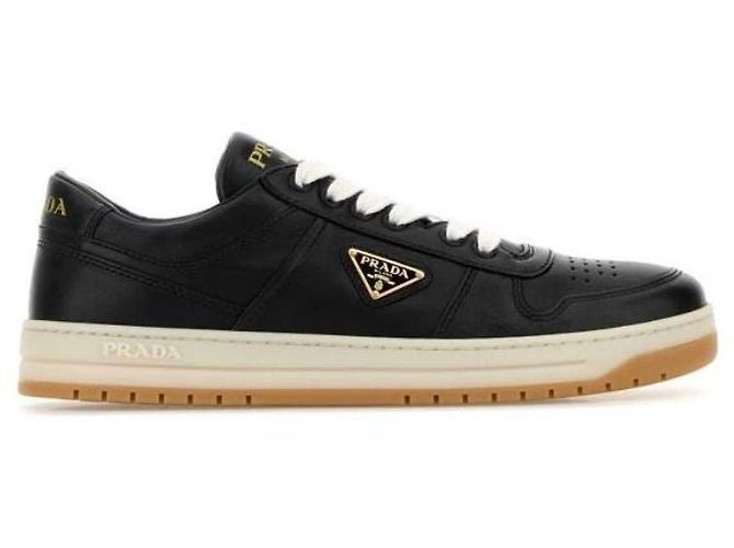 Prada Downtown Napa Leder-Sneaker Schwarz