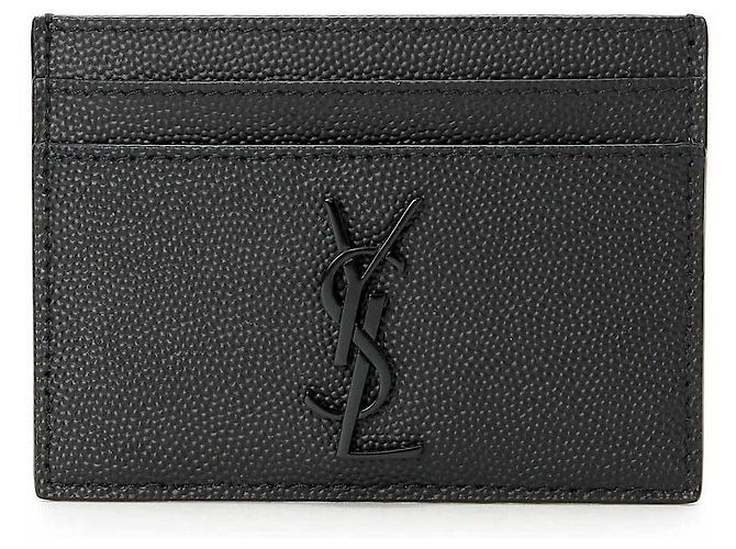 Saint Laurent Tarjetero Monogram Negro