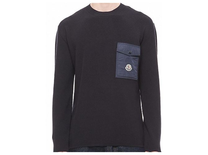 Moncler Logo Strickpullover Schwarz 