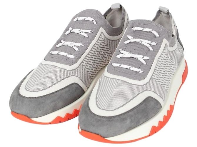 Hermès Addict Strick-Sneaker Gray Braun