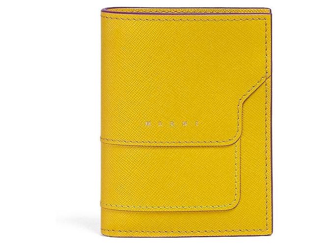 Monedero Marni Saffiano de piel dorado