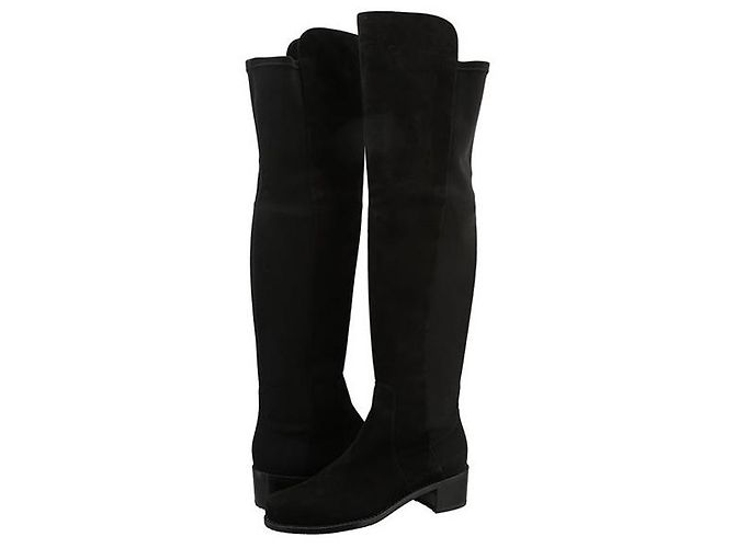 Stuart Weitzman Reserve Suede Long Boots Black