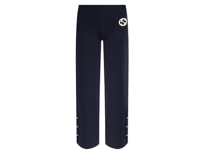 Gucci Interlocking Patch Wool Pants stamp: XKDQS Black