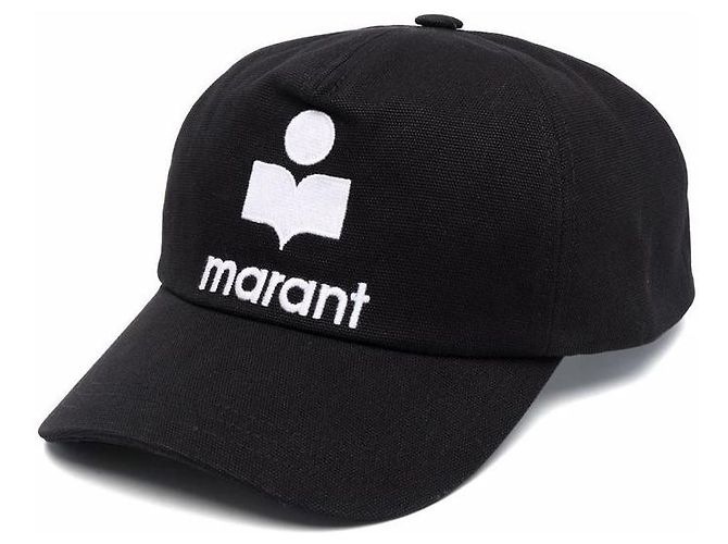 Isabel Marant Tyrone Cap mit gesticktem Logo BKEC Schwarz 