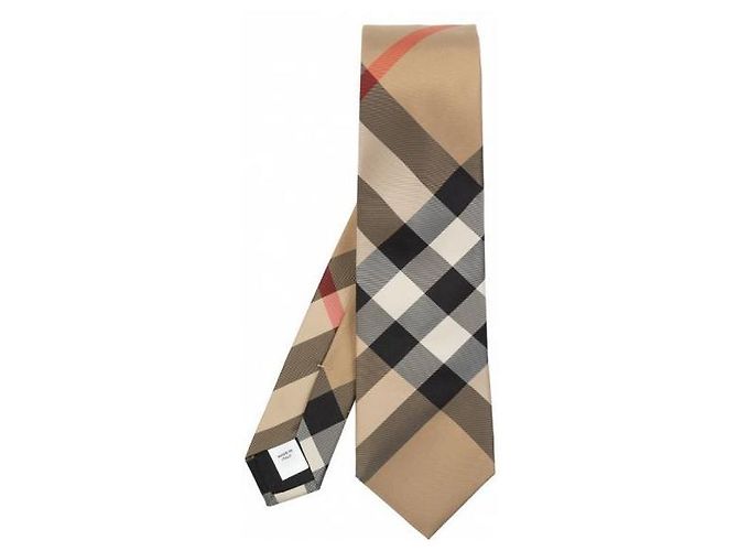 Burberry Check Silk Tie Brown