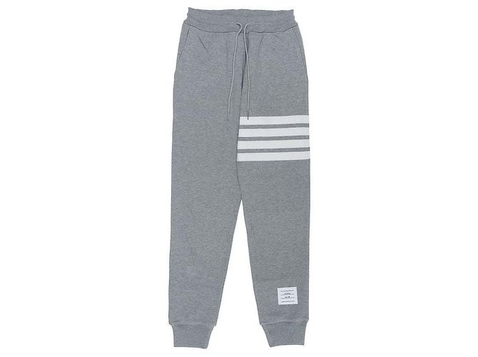 Thom Browne Pantaloni in cotone loopback a righe La Prima Marrone 